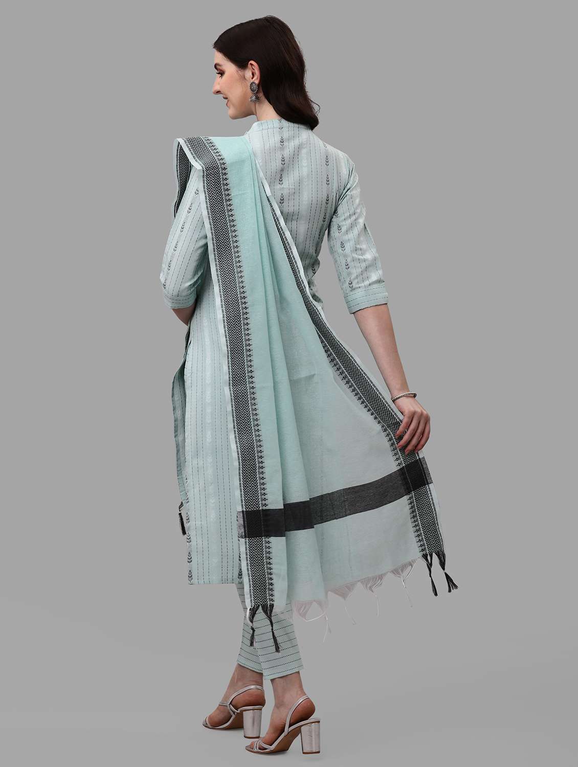 women cotton kurta pant with dupatta set - 20023632 - Standard Image - 2