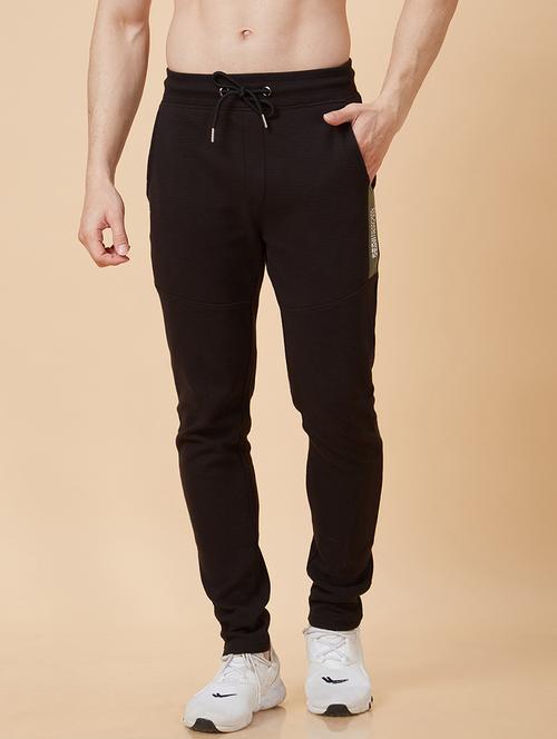 men black cotton joggers - 20023801 - Standard Image - 0