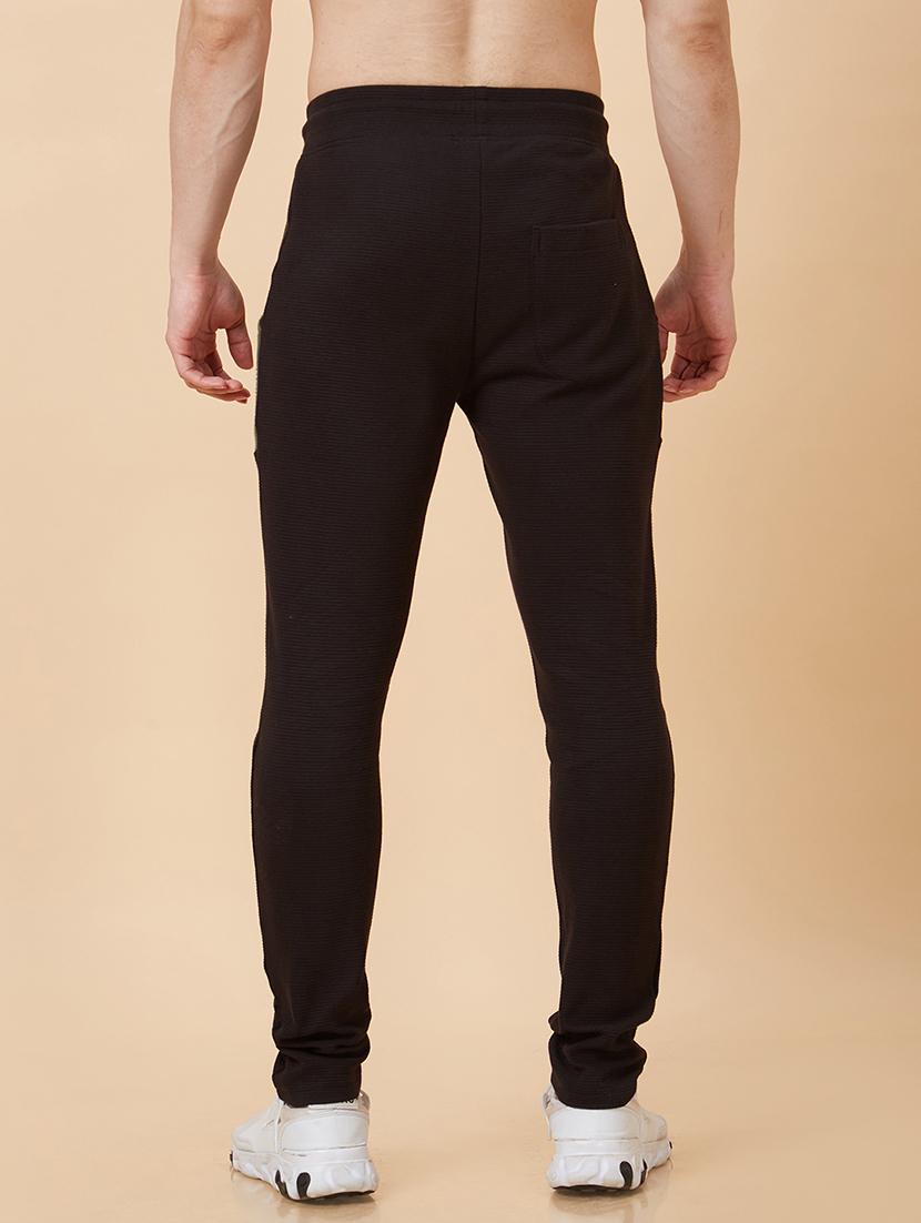 men black cotton joggers - 20023801 - Standard Image - 2