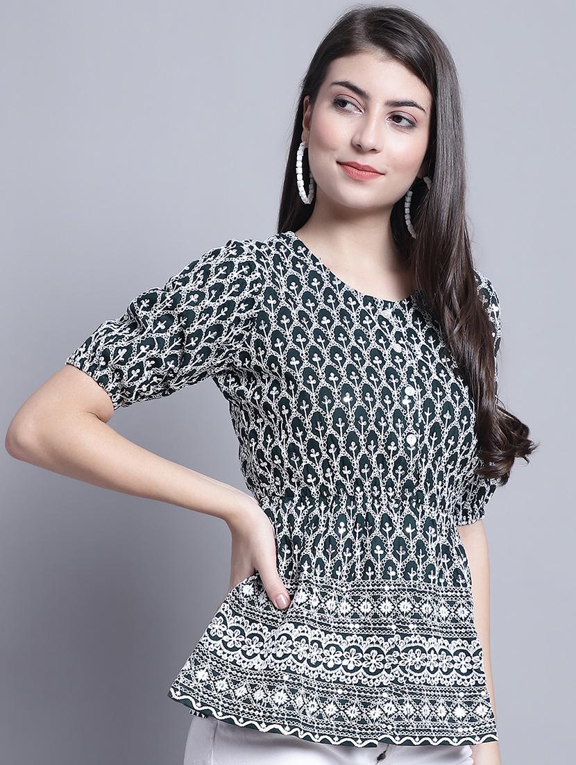 women's a line round neck top - 20024765 - Zoom Image - 0