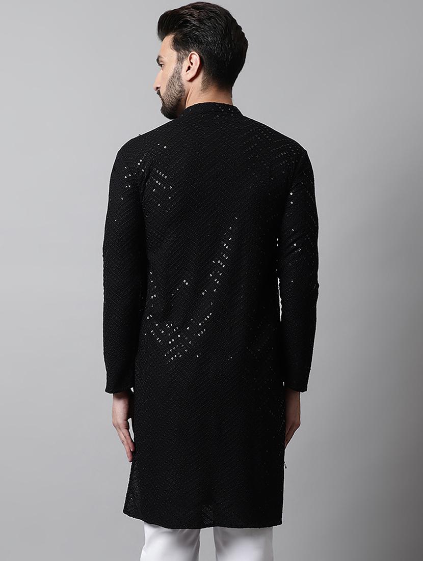 embroidered long kurta with sequin work - 20024845 - Standard Image - 2