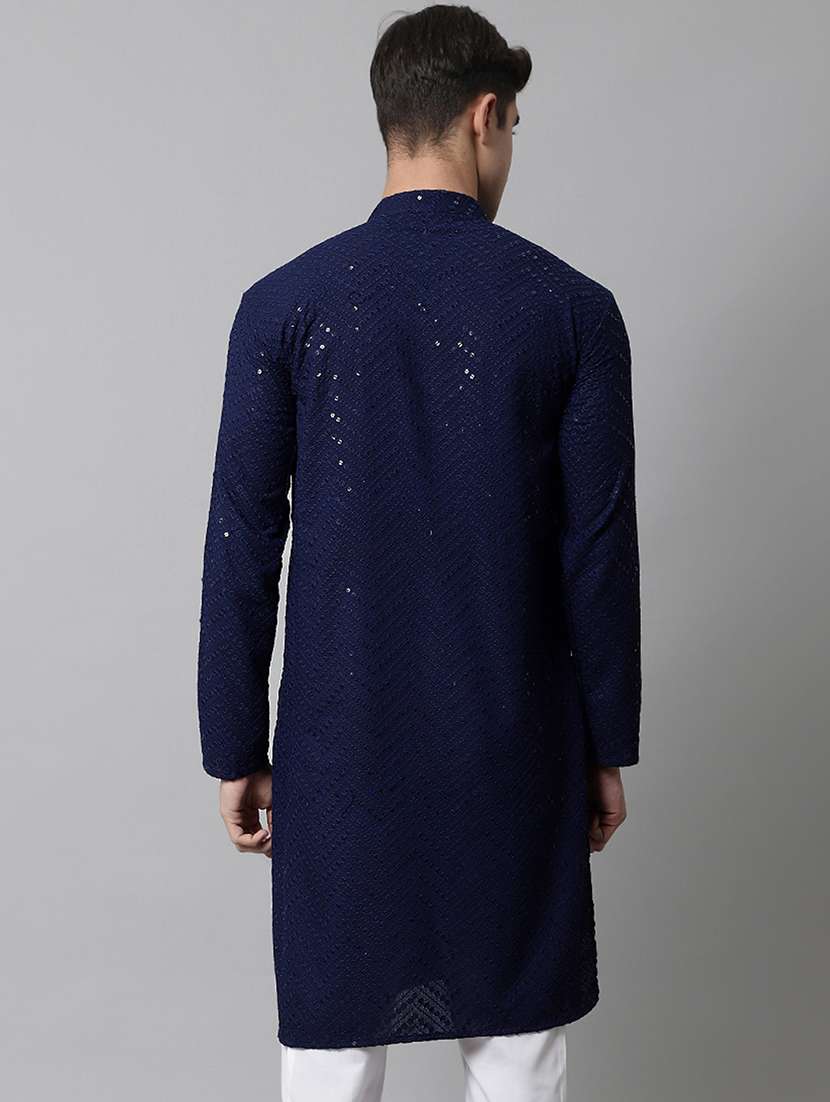 embroidered long kurta with sequin work - 20024850 - Standard Image - 2