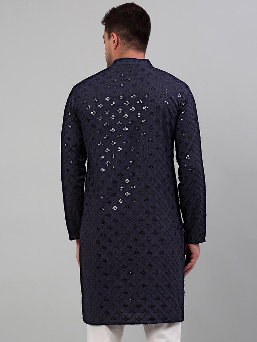 embroidered long kurta with sequin work - 20024872 - Standard Image - 2