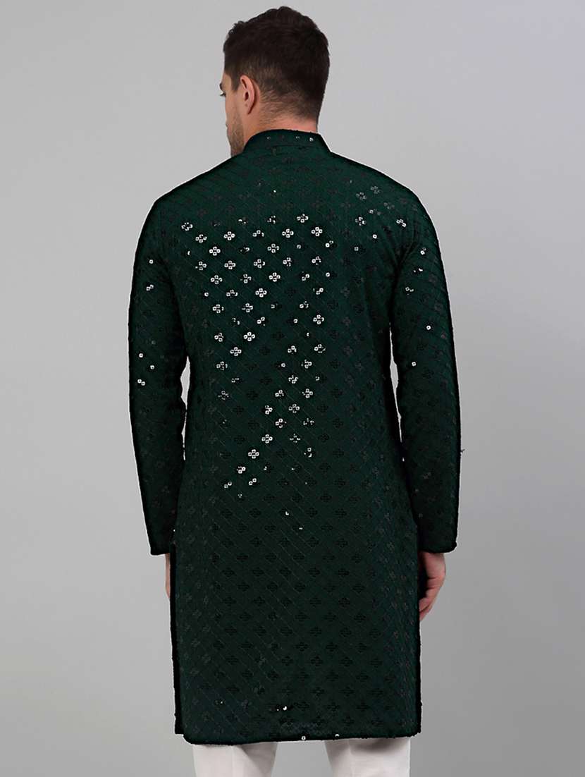 embroidered long kurta with sequin work - 20024874 -  Standard Image - 2