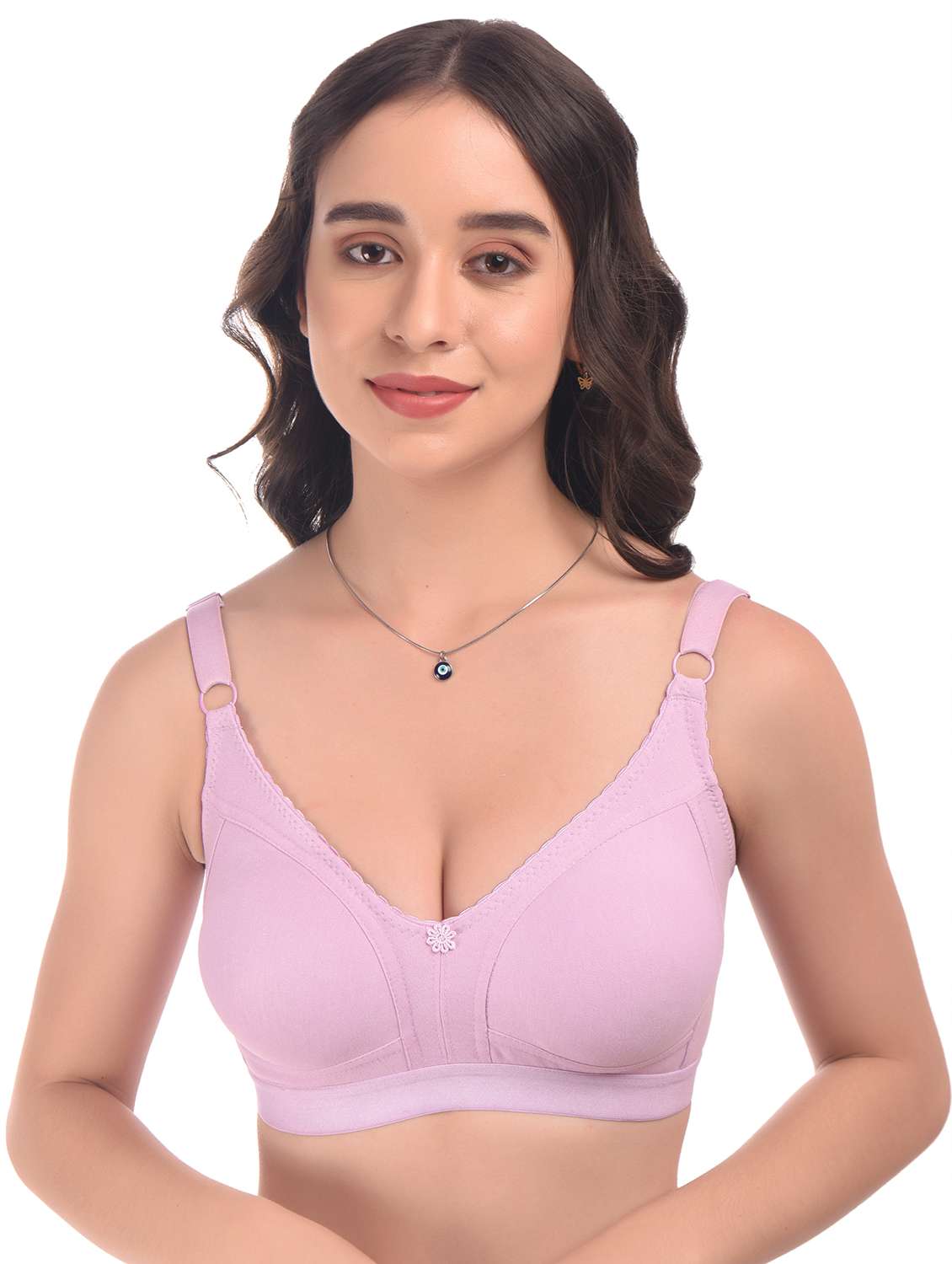 purple hosiery tshirt bra