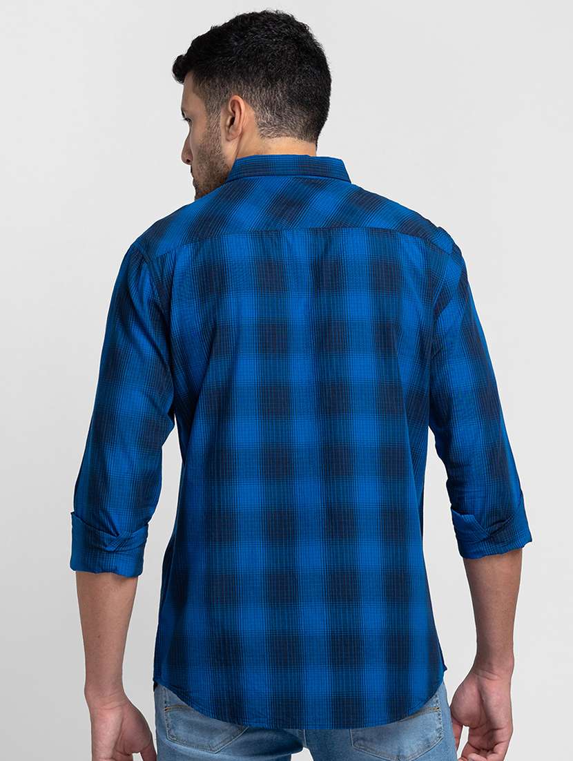 blue cotton casual shirt - 20025301 -  Standard Image - 2