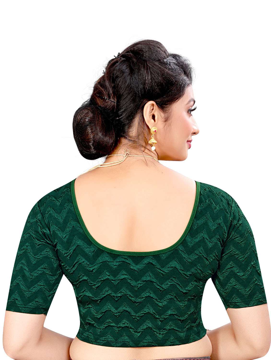 women green round neck short sleeves blouse - 20025348 - Standard Image - 2