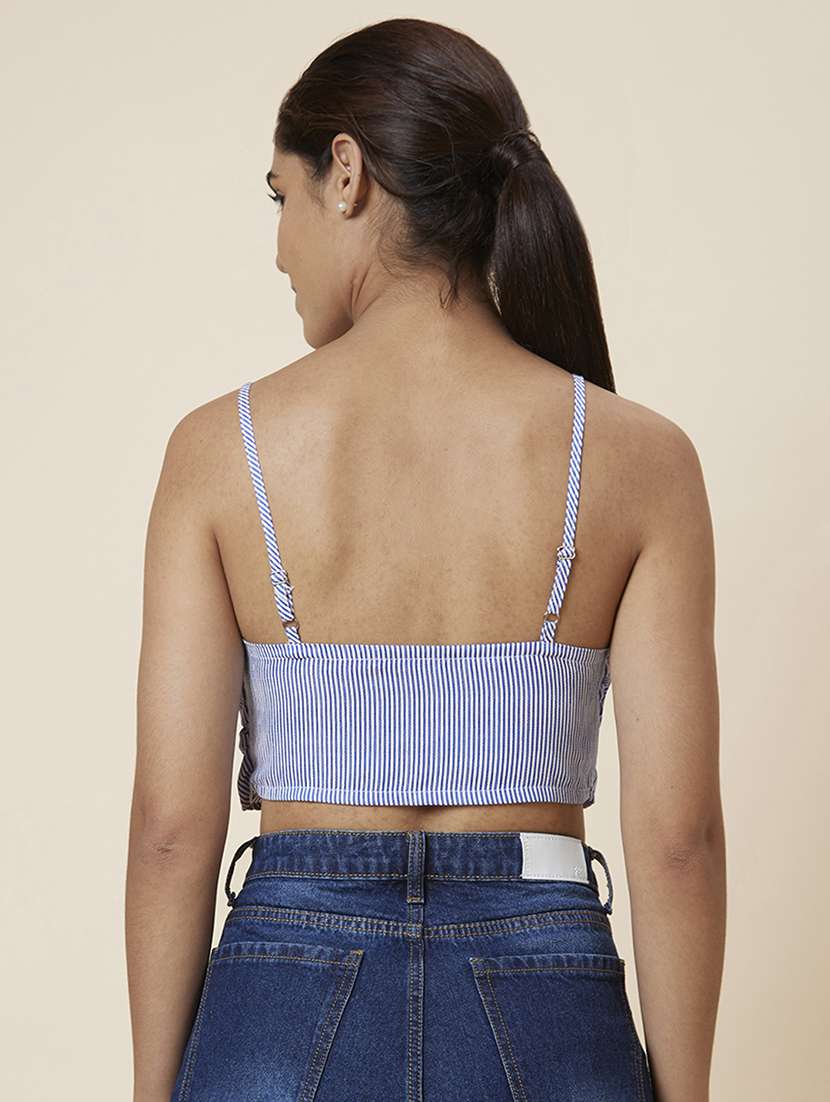 women's crop shoulder strap top - 20025449 -  Standard Image - 2