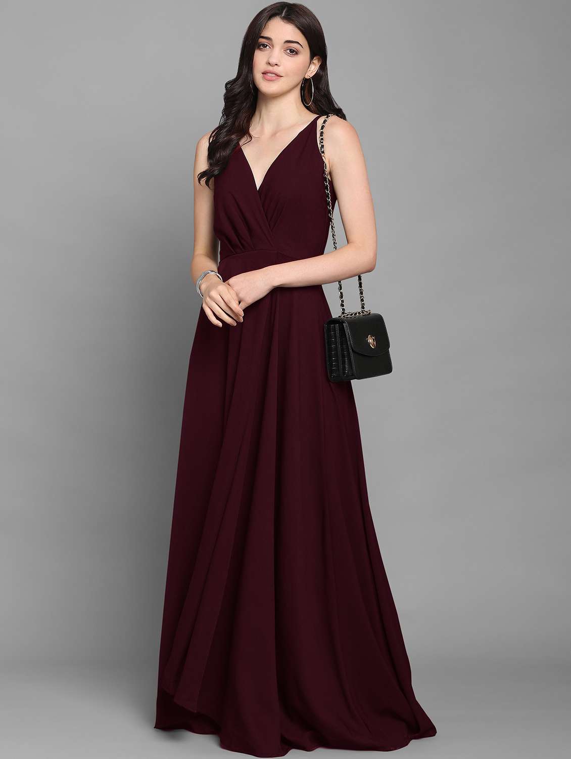 women's wrap solid dress - 20026146 - Standard Image - 2