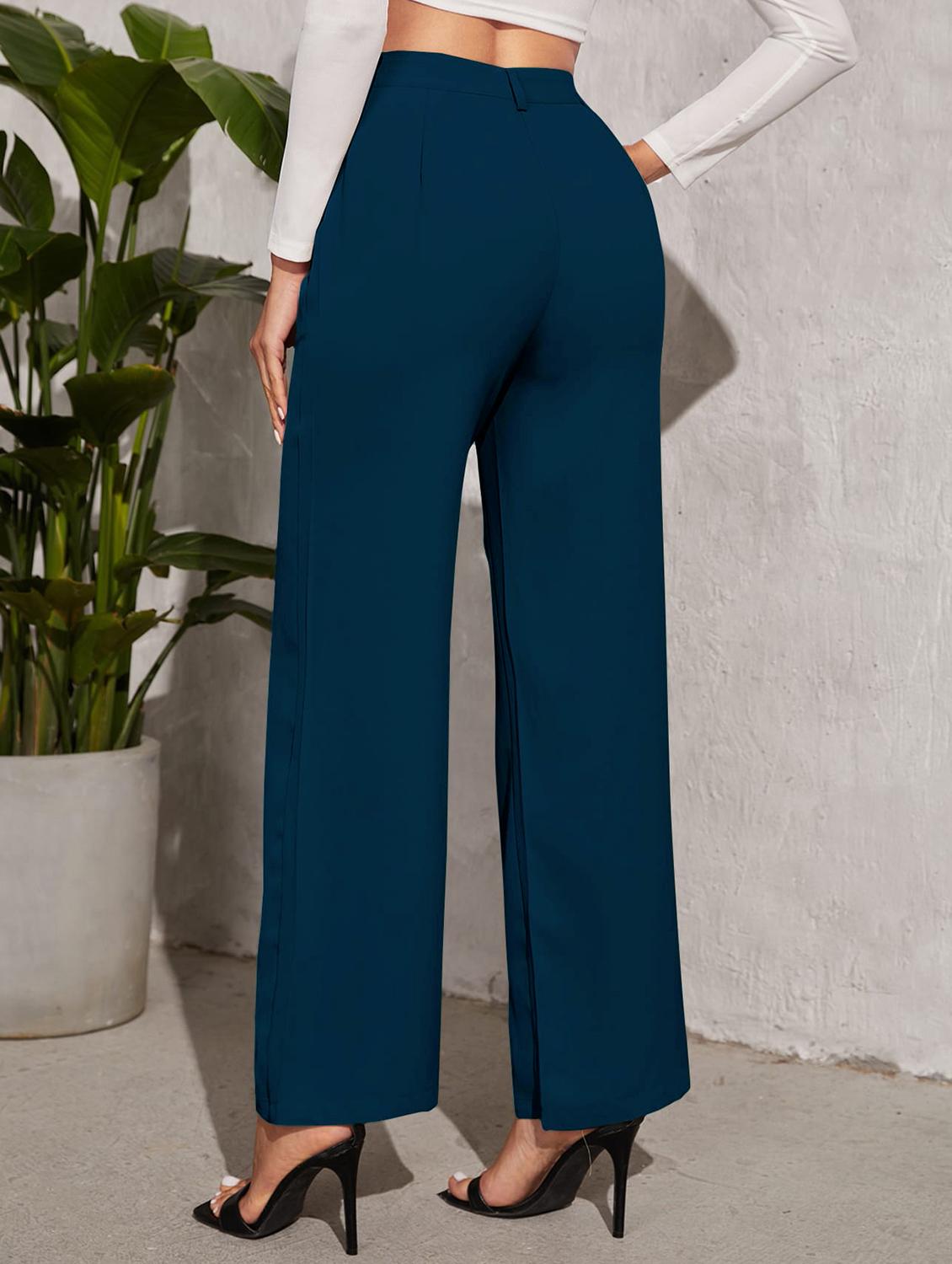 teal solids flat front trousers - 20026369 - Standard Image - 2