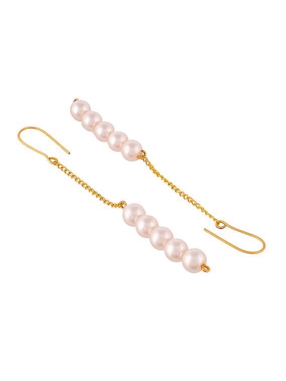 white brass drop earring - 20026836 - Standard Image - 2