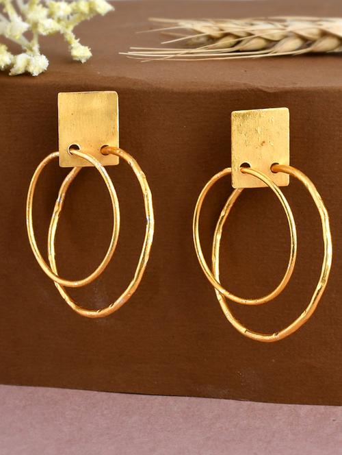gold brass hoop earring - 20026840 - Standard Image - 0