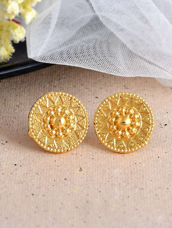 gold brass studs earring - 20026841 - Zoom Image - 0