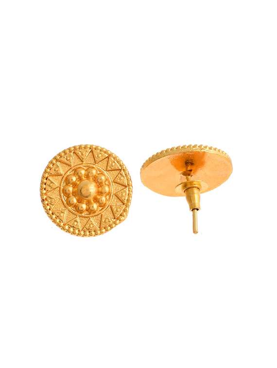 gold brass studs earring - 20026841 - Standard Image - 2