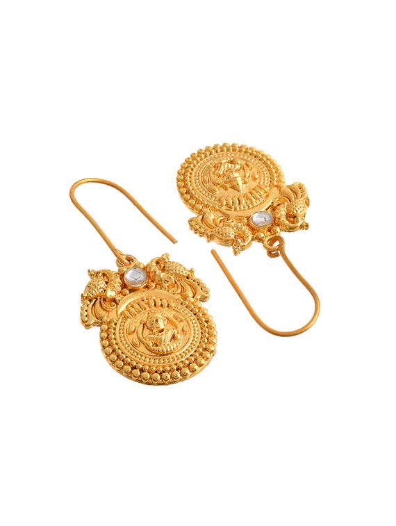 gold brass drop earring - 20026843 - Standard Image - 2