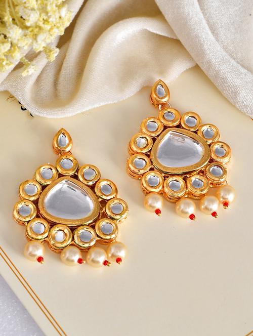 gold brass drop earring - 20026846 -  Standard Image - 0