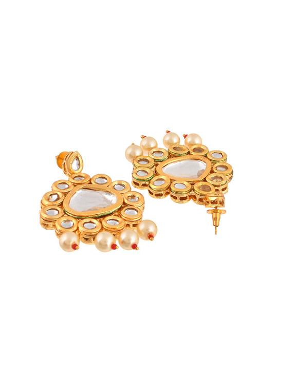 gold brass drop earring - 20026846 - Standard Image - 2
