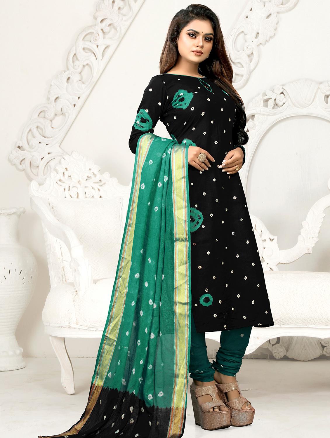boat neck unstitched churidaar suits - 20029489 - Standard Image - 2