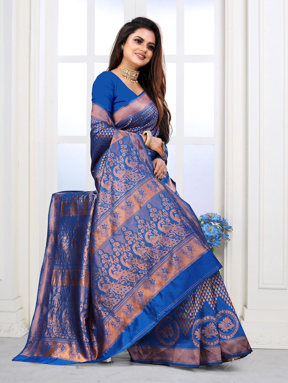 women's banarasi saree with blouse - 20029509 - Standard Image - 2