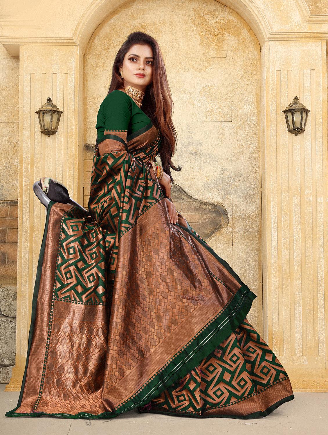 women's banarasi saree with blouse - 20029521 - Standard Image - 2