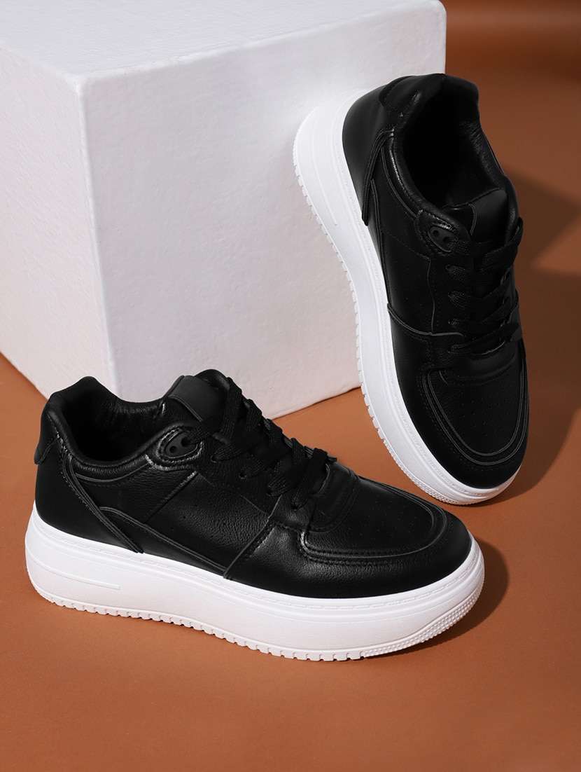 black lace-up casual shoes