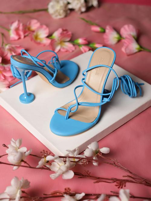  blue lace-up stiletto sandals - 20029629 -  Standard Image - 0