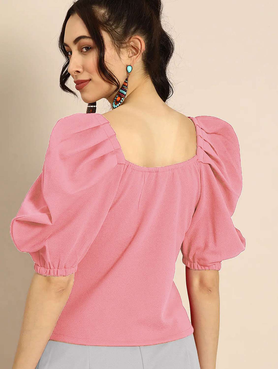 women's crop sweetheart neck top - 20029878 -  Standard Image - 2