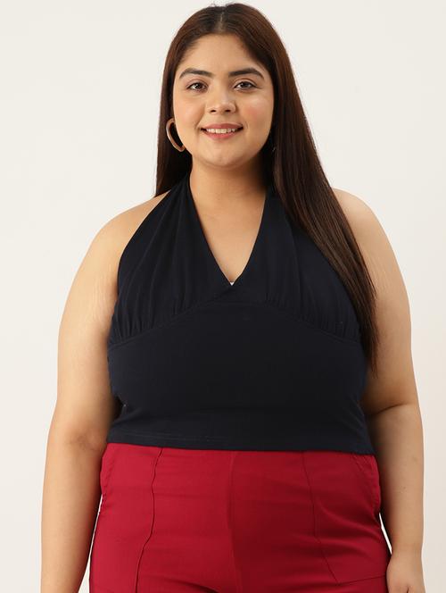women's crop halter neck top - 20029941 - Standard Image - 0