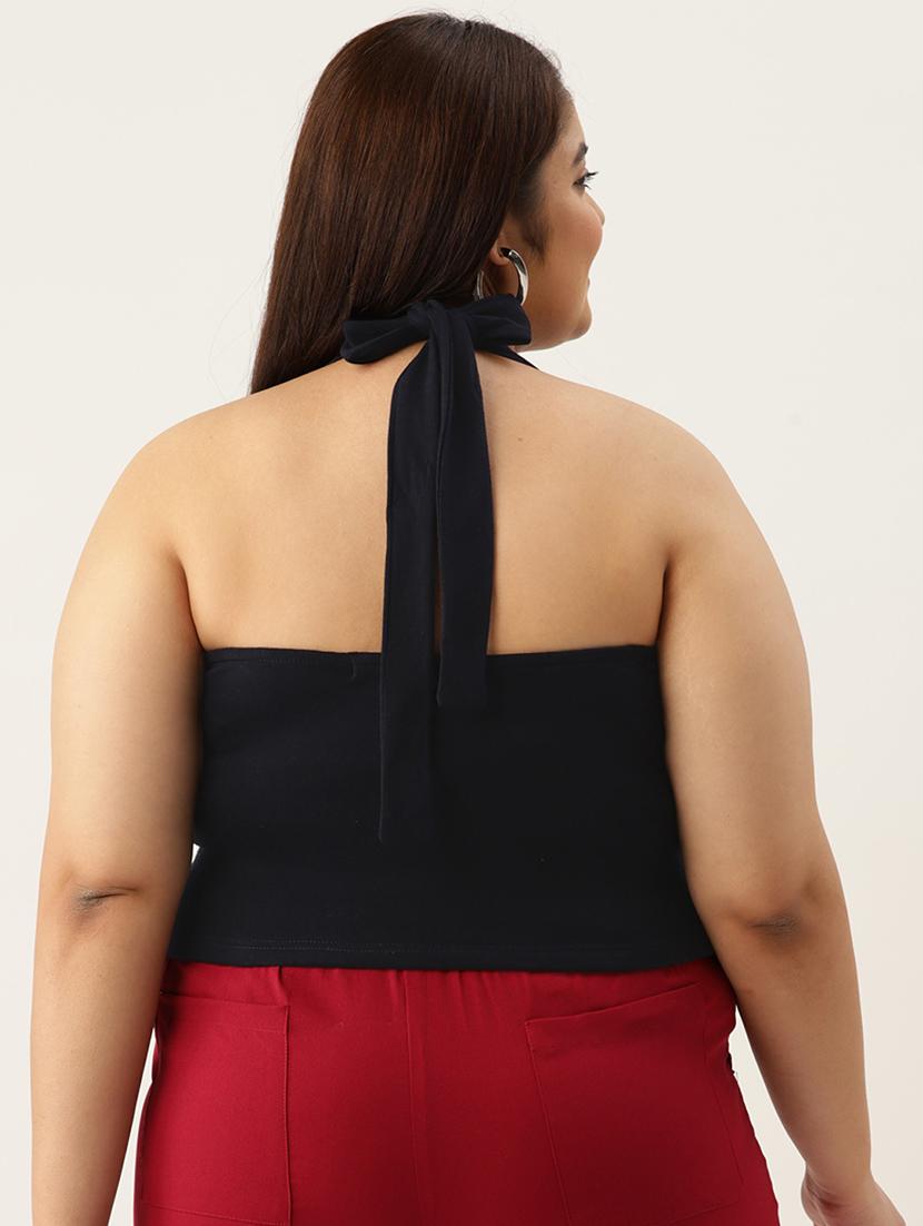 women's crop halter neck top - 20029941 - Standard Image - 2