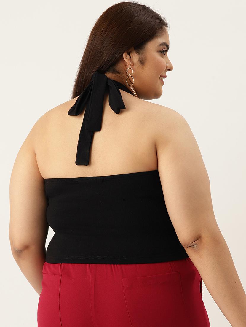 women's crop halter neck top - 20029943 - Standard Image - 2