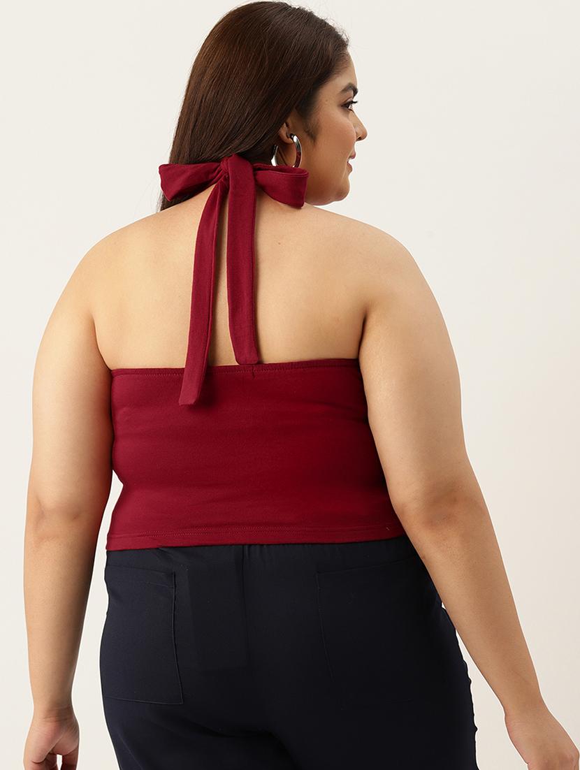 women's crop halter neck top - 20029944 - Standard Image - 2