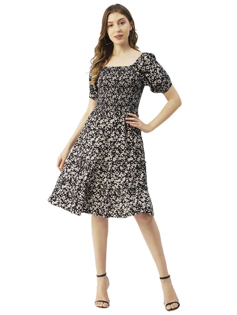 women's tiered dress printed dress