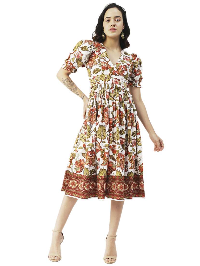 women's fit & flare floral dress