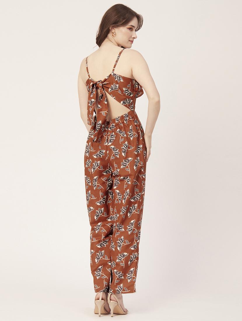 cami neck printed full leg jumpsuit - 20031240 - Standard Image - 2