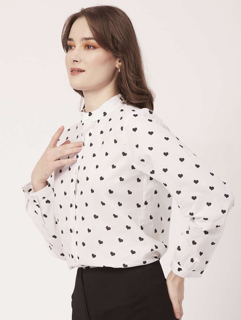 mandarin neck printed shirt - 20031268 -  Standard Image - 2