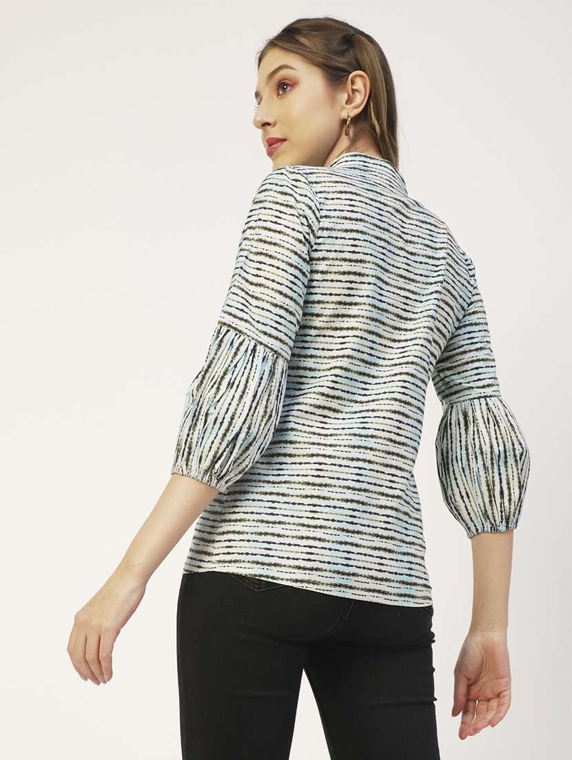 women's straight mandarin neck top - 20031276 -  Standard Image - 2