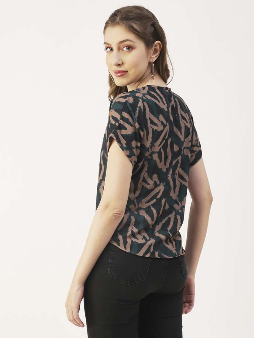 women's straight v neck top - 20031277 - Standard Image - 2