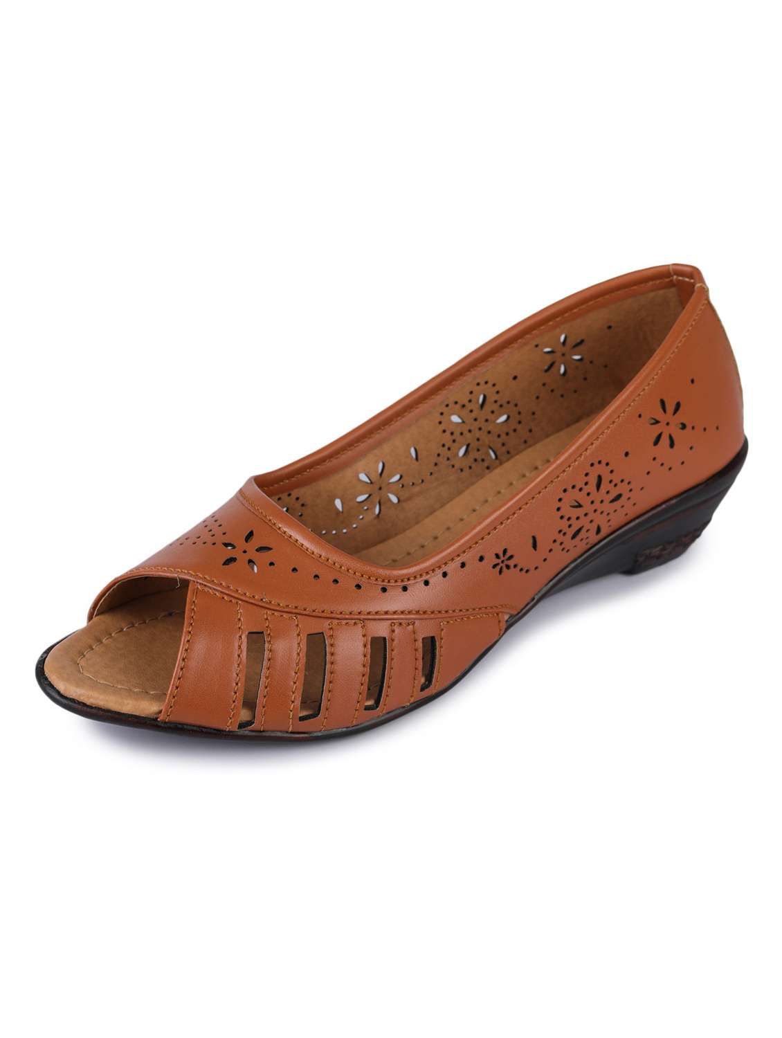 women solid tan slip on ballerina - 20031327 -  Standard Image - 2