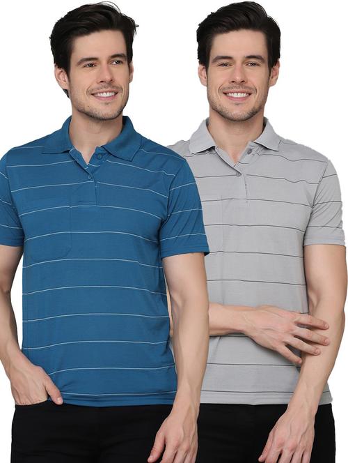 pack of 2 striped polo t-shirts - 20031403 - Standard Image - 0