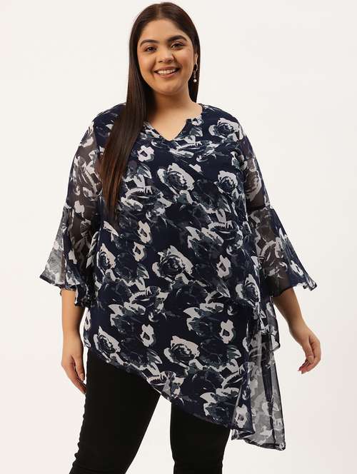 women's asymmetric notch neck top - 20031525 - Standard Image - 0