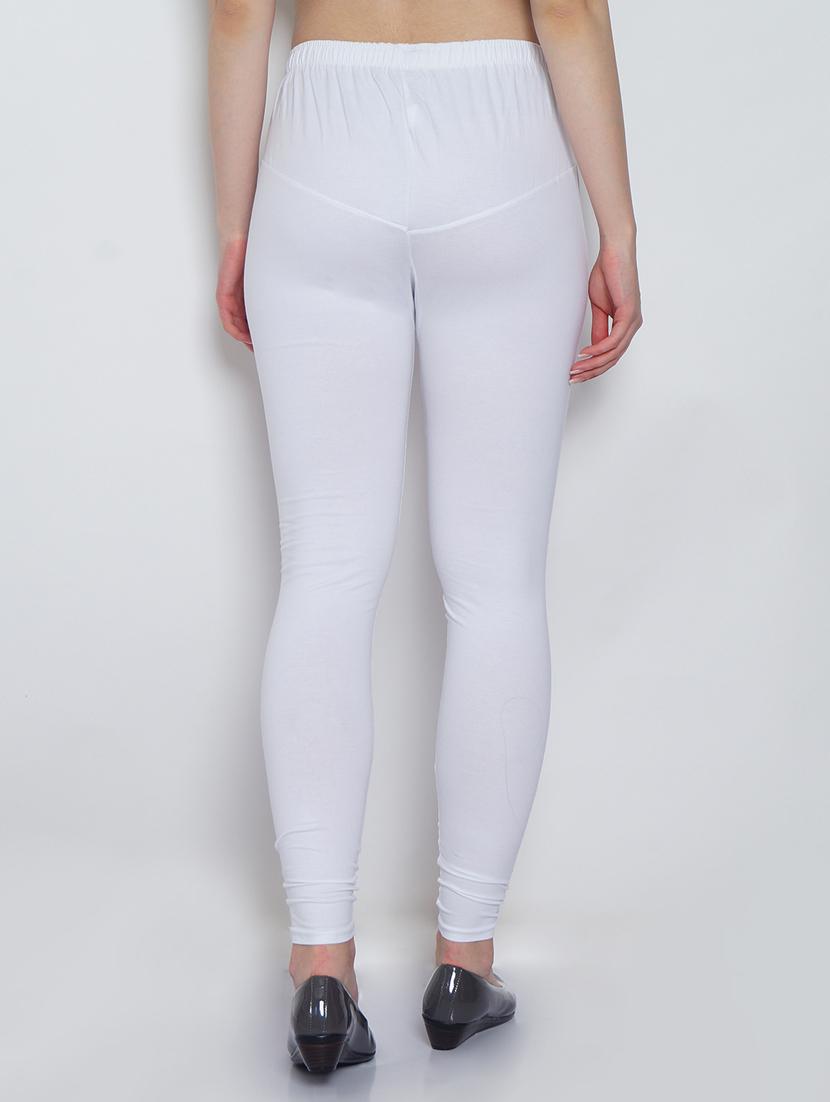 white cotton lycra leggings - 20031633 - Standard Image - 2