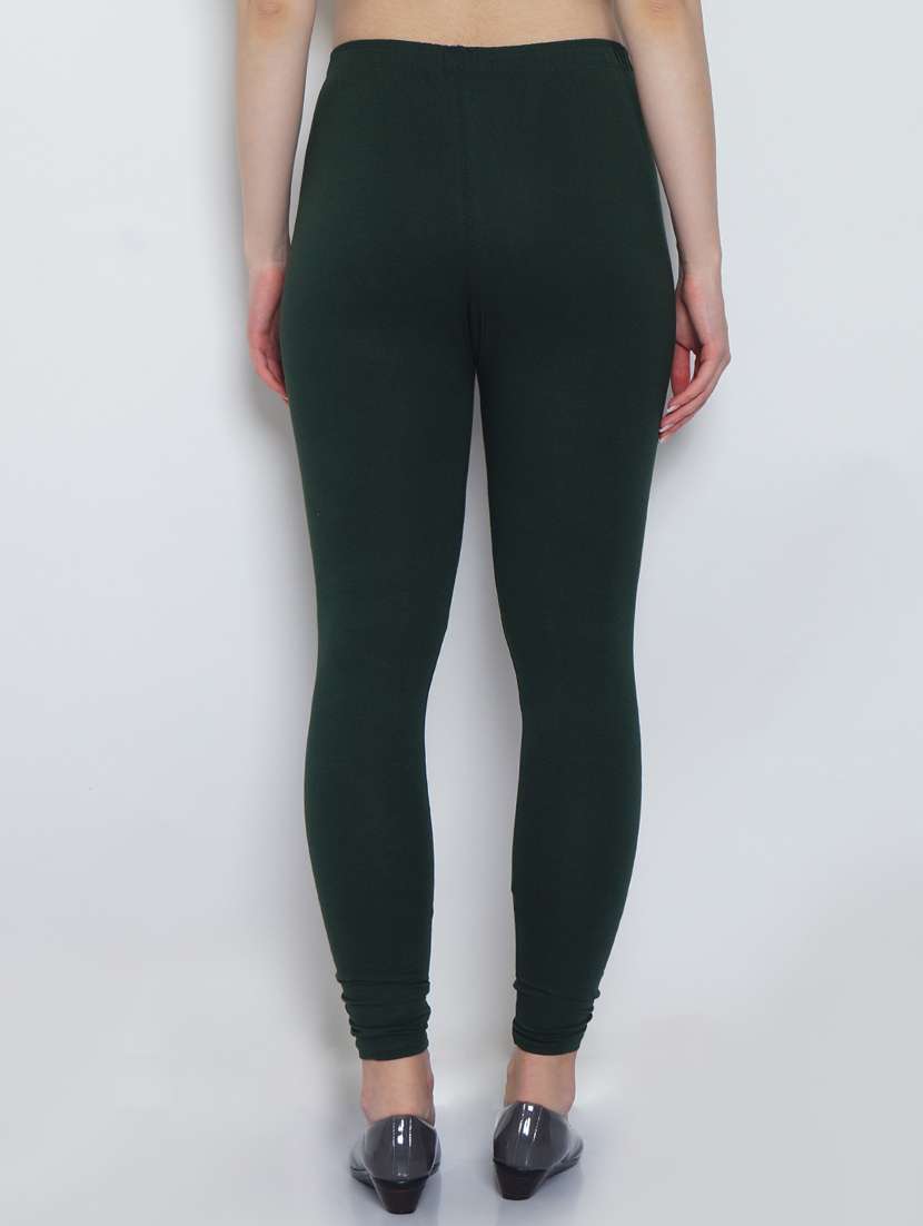 green cotton lycra leggings - 20031639 - Standard Image - 2