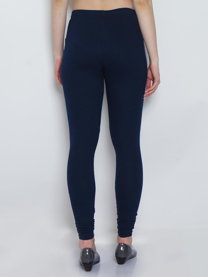 navy blue cotton lycra leggings - 20031642 - Standard Image - 2