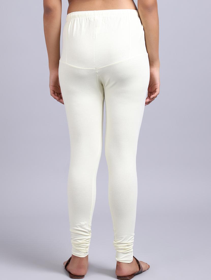white cotton lycra leggings - 20031646 - Standard Image - 2