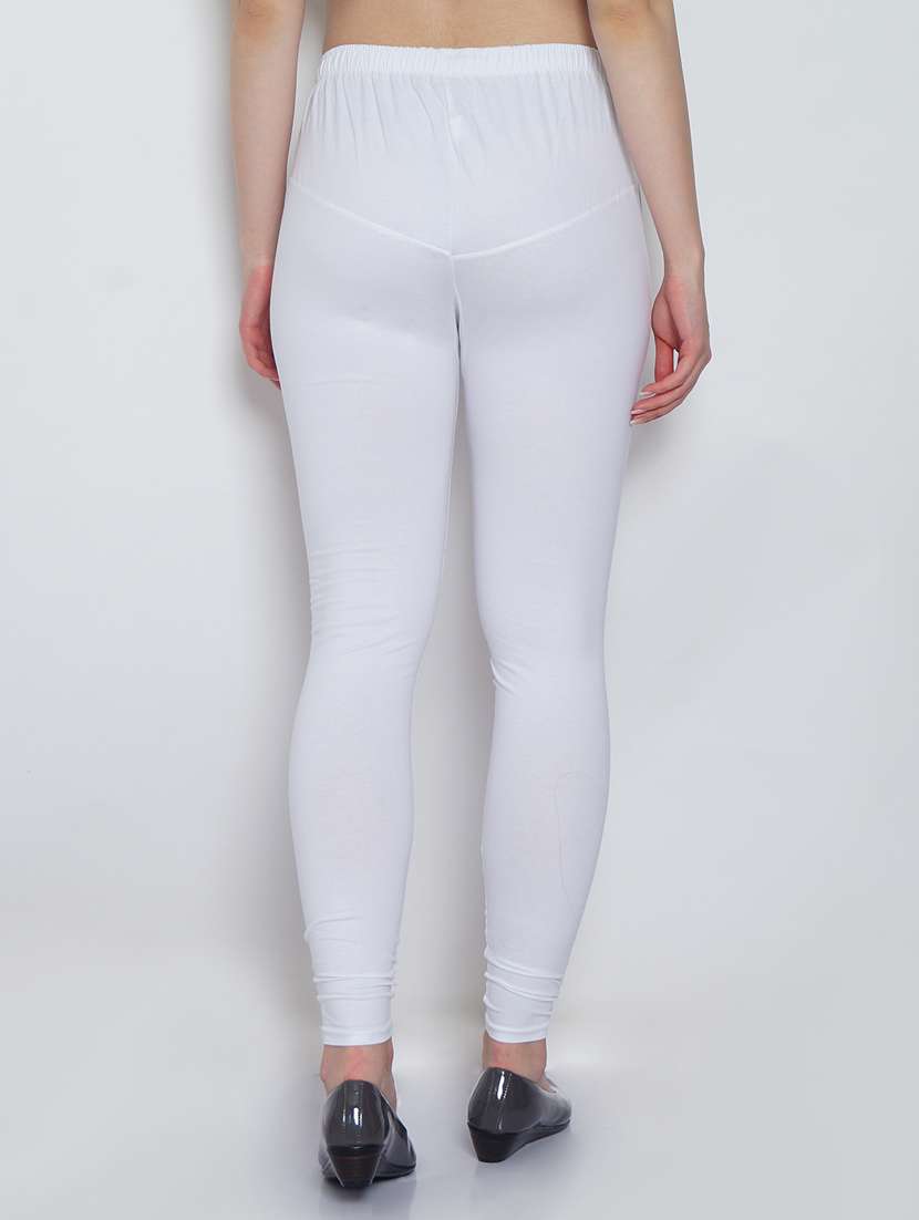 white cotton lycra leggings - 20031648 -  Standard Image - 2