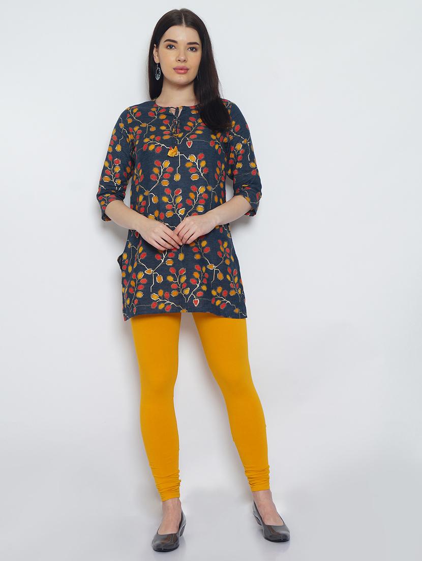 yellow cotton lycra leggings - 20031659 - Standard Image - 2