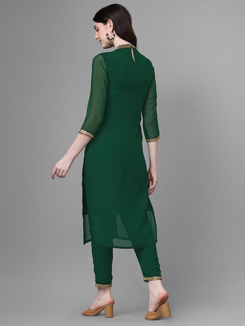 green self design kurta pant set - 20031744 - Standard Image - 2