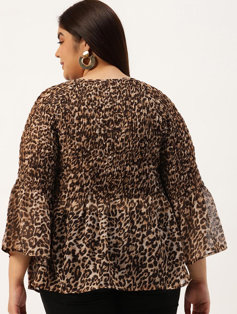 women's peplum round neck top - 20031897 - Standard Image - 2