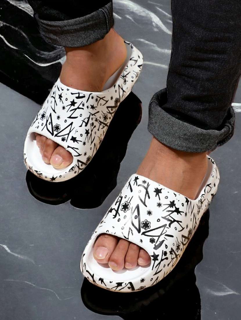 White Eva Slip On Flip Flops