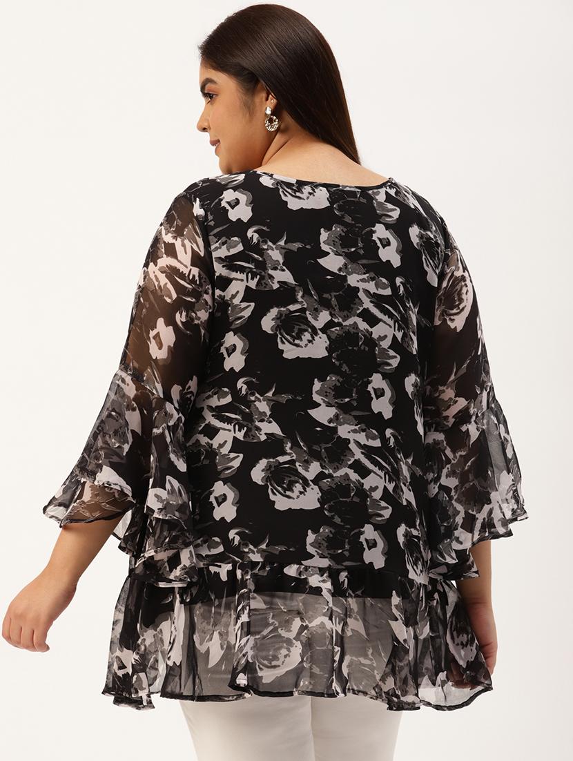 women's ruffle v neck top - 20033413 - Standard Image - 2